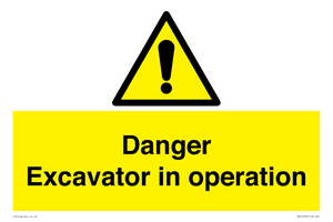 WV12760: Danger Excavator in operation