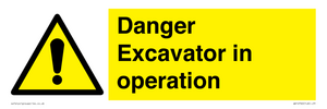 WV12760: Danger Excavator in operation