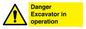 WV12760: Danger Excavator in operation