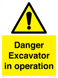WV12760: Danger Excavator in operation