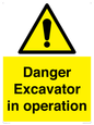 WV12760: Danger Excavator in operation