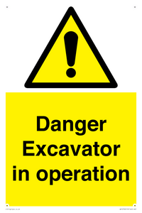 WV12760: Danger Excavator in operation