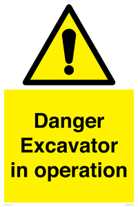 WV12760: Danger Excavator in operation