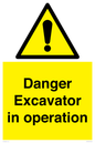 WV12760: Danger Excavator in operation