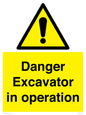 WV12760: Danger Excavator in operation