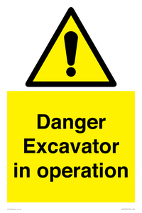 WV12760: Danger Excavator in operation