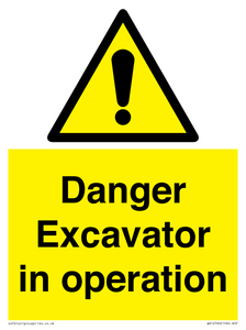 WV12760: Danger Excavator in operation