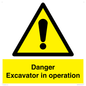 WV12760: Danger Excavator in operation
