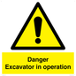 WV12760: Danger Excavator in operation