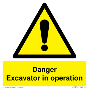 WV12760: Danger Excavator in operation