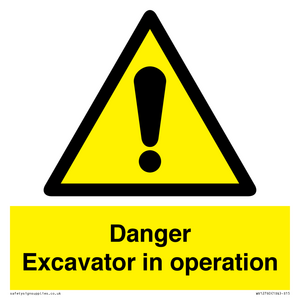WV12760: Danger Excavator in operation