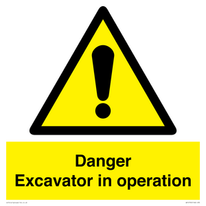WV12760: Danger Excavator in operation