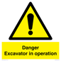 WV12760: Danger Excavator in operation