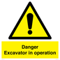 WV12760: Danger Excavator in operation