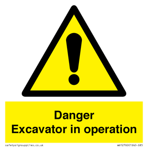 WV12760: Danger Excavator in operation