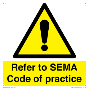 WV12946: Refer to SEMA Code of practice