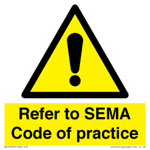 WV12946: Refer to SEMA Code of practice