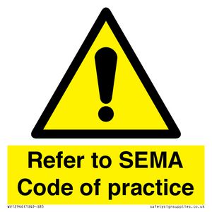 WV12946: Refer to SEMA Code of practice