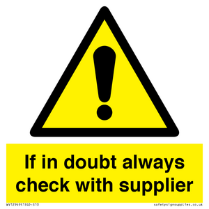 WV12949: If in doubt always check with supplier