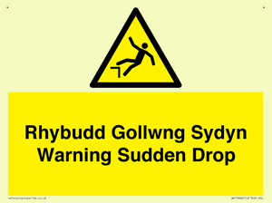 WV13048: Rhybudd Gollwng Sydyn Warning Sudden Drop