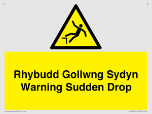 WV13048: Rhybudd Gollwng Sydyn Warning Sudden Drop