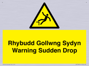 WV13048: Rhybudd Gollwng Sydyn Warning Sudden Drop