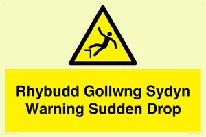 WV13048: Rhybudd Gollwng Sydyn Warning Sudden Drop