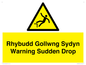 WV13048: Rhybudd Gollwng Sydyn Warning Sudden Drop