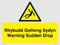 WV13048: Rhybudd Gollwng Sydyn Warning Sudden Drop