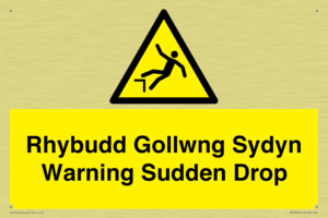 WV13048: Rhybudd Gollwng Sydyn Warning Sudden Drop