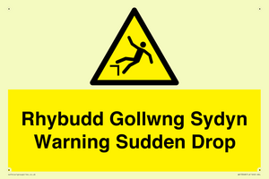WV13048: Rhybudd Gollwng Sydyn Warning Sudden Drop