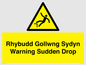WV13048: Rhybudd Gollwng Sydyn Warning Sudden Drop