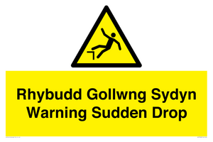 WV13048: Rhybudd Gollwng Sydyn Warning Sudden Drop