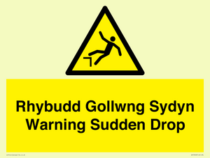 WV13048: Rhybudd Gollwng Sydyn Warning Sudden Drop