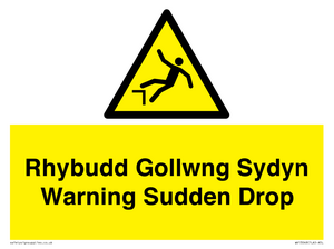 WV13048: Rhybudd Gollwng Sydyn Warning Sudden Drop