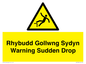 WV13048: Rhybudd Gollwng Sydyn Warning Sudden Drop