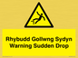 WV13048: Rhybudd Gollwng Sydyn Warning Sudden Drop
