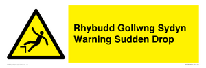 WV13048: Rhybudd Gollwng Sydyn Warning Sudden Drop