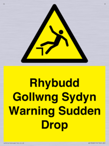 WV13048: Rhybudd Gollwng Sydyn Warning Sudden Drop