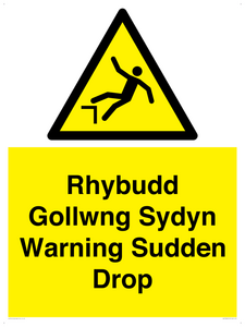 WV13048: Rhybudd Gollwng Sydyn Warning Sudden Drop