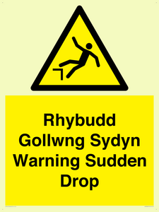 WV13048: Rhybudd Gollwng Sydyn Warning Sudden Drop
