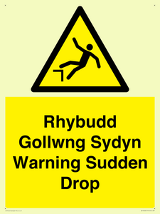 WV13048: Rhybudd Gollwng Sydyn Warning Sudden Drop