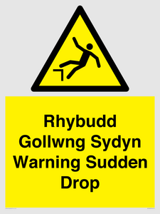 WV13048: Rhybudd Gollwng Sydyn Warning Sudden Drop