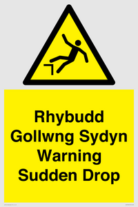 WV13048: Rhybudd Gollwng Sydyn Warning Sudden Drop