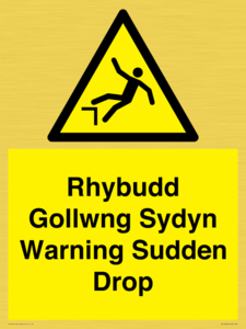WV13048: Rhybudd Gollwng Sydyn Warning Sudden Drop