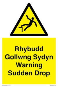 WV13048: Rhybudd Gollwng Sydyn Warning Sudden Drop