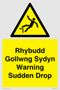 WV13048: Rhybudd Gollwng Sydyn Warning Sudden Drop