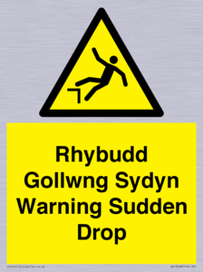 WV13048: Rhybudd Gollwng Sydyn Warning Sudden Drop