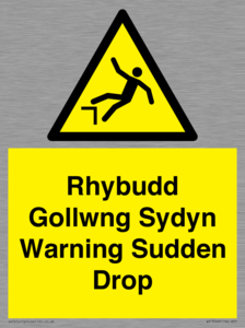 WV13048: Rhybudd Gollwng Sydyn Warning Sudden Drop