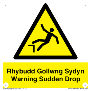 WV13048: Rhybudd Gollwng Sydyn Warning Sudden Drop